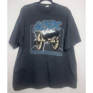 AC DC Short Sleeve Gray T-Shirt Size 2XL Rock N Roll